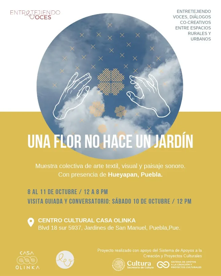 Una flor no hace un jardín — muestra colectiva de arte textil, visual y paisaje sonoro