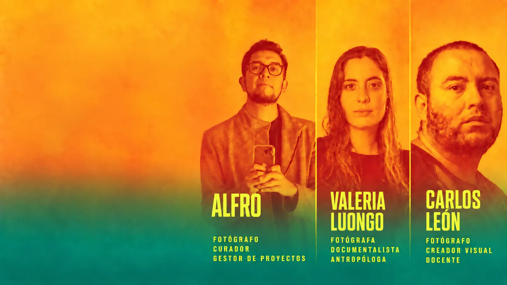 Alfro, Valeria Luongo y Carlos León, guías del diplomado RETINA