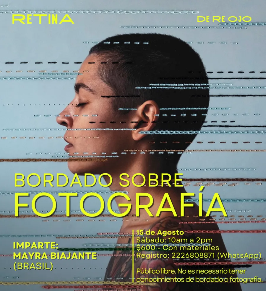 Cartel del taller Bordado sobre Fotografía