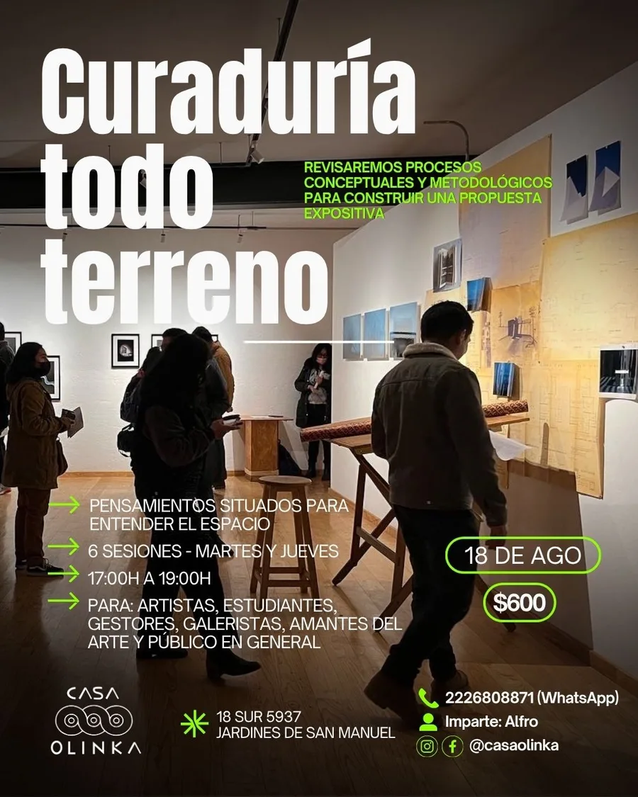Cartel del taller Curaduría todo terreno