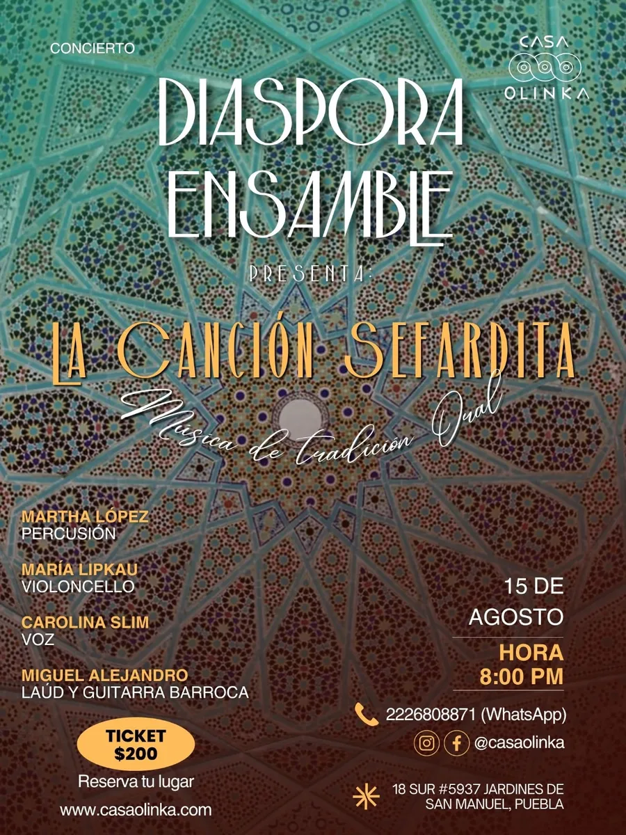 Cartel del concierto Diaspora Ensamble — La Canción Sefardita
