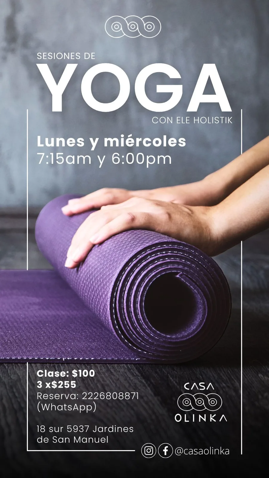 Cartel de las sesiones de Yoga
